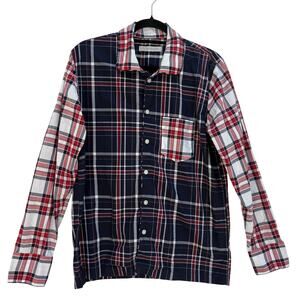 Outerknown Men's Button Up Shirt Size XS Organic Cotton Mixed Plaid Long Sleeve